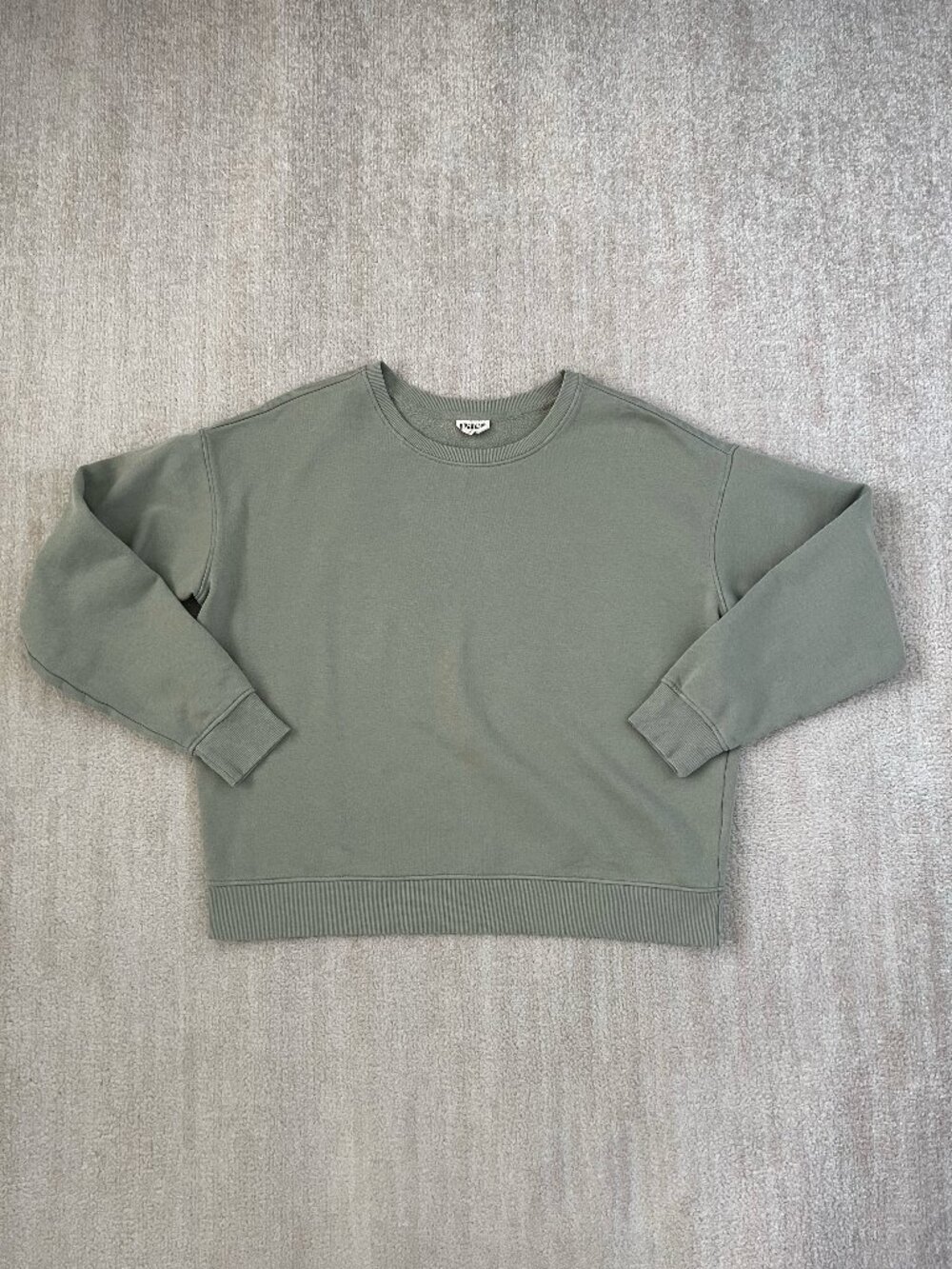 PACT Organic Cotton Crewneck Green Pullover Sweatshirt L